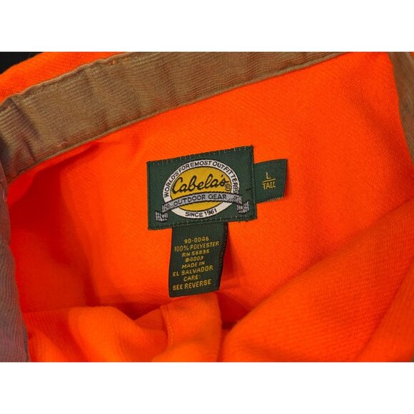 Cabelas Mens Flannel Shirt Bright Orange Hunting Heavyweight Outdoors Large Tall - Picture 2 of 11